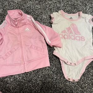 3 mo girls Adidas Pink jacket and bodysuit